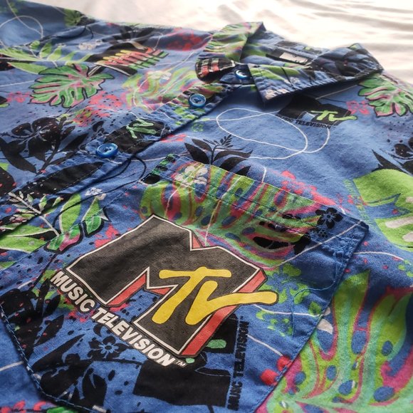 Vintage Authentic MTV Button Up Collar Shirt | Large | Music Television - Picture 2 of 11